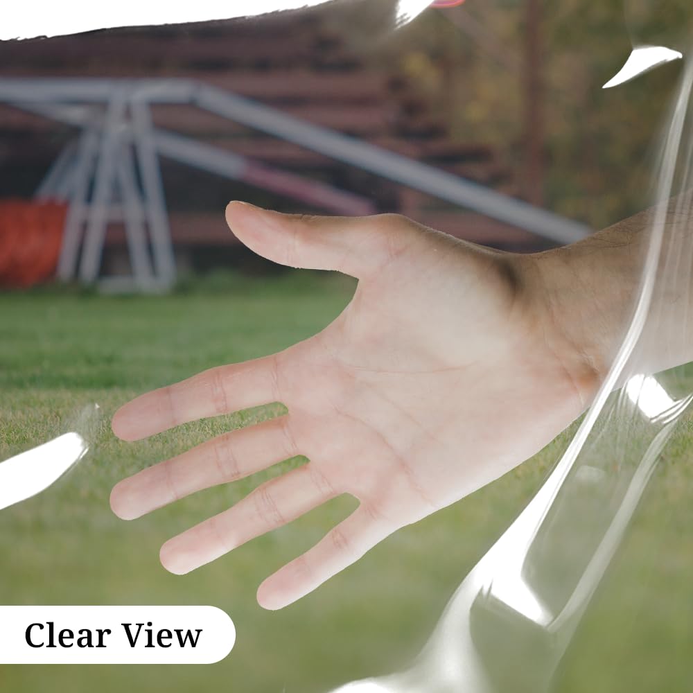 Covers & all Clear Tarp Heavy Duty Waterproof, 20mil Clear Tarp with Grommets, Outdoor Tarp for Patio Covers, Porch Screens, Greenhouses, Chicken Coop (10' H x 20' W Feet), Indoor or Outdoor Use - Image 5