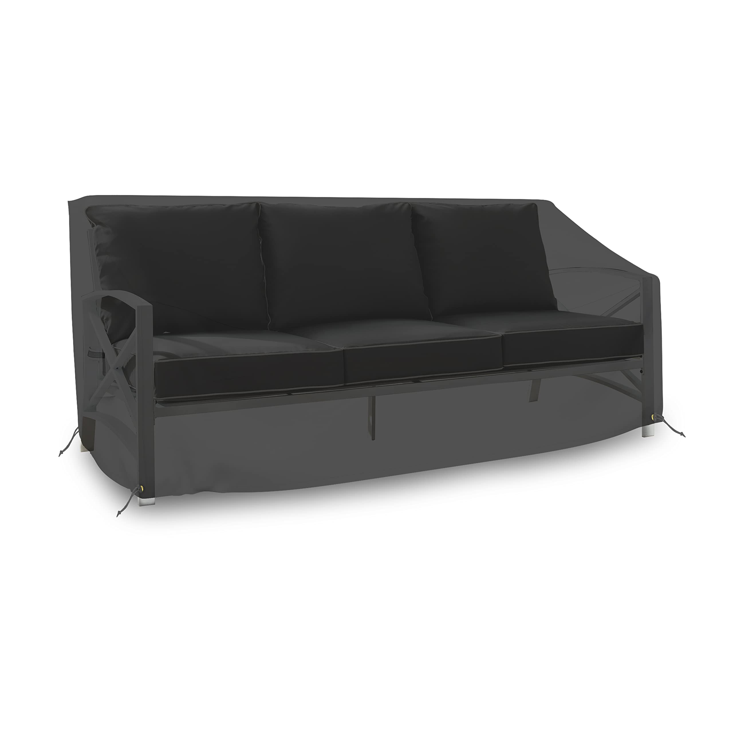 Covers & all Outdoor Loveseat Sofa Cover, 12 Oz Waterproof UV & Weather Resistant Patio Furniture Bench Cover Outdoor Use with Air Vent & Drawstrings (88"W x 33"H x 33D x 15"FH, Black) - Image 5