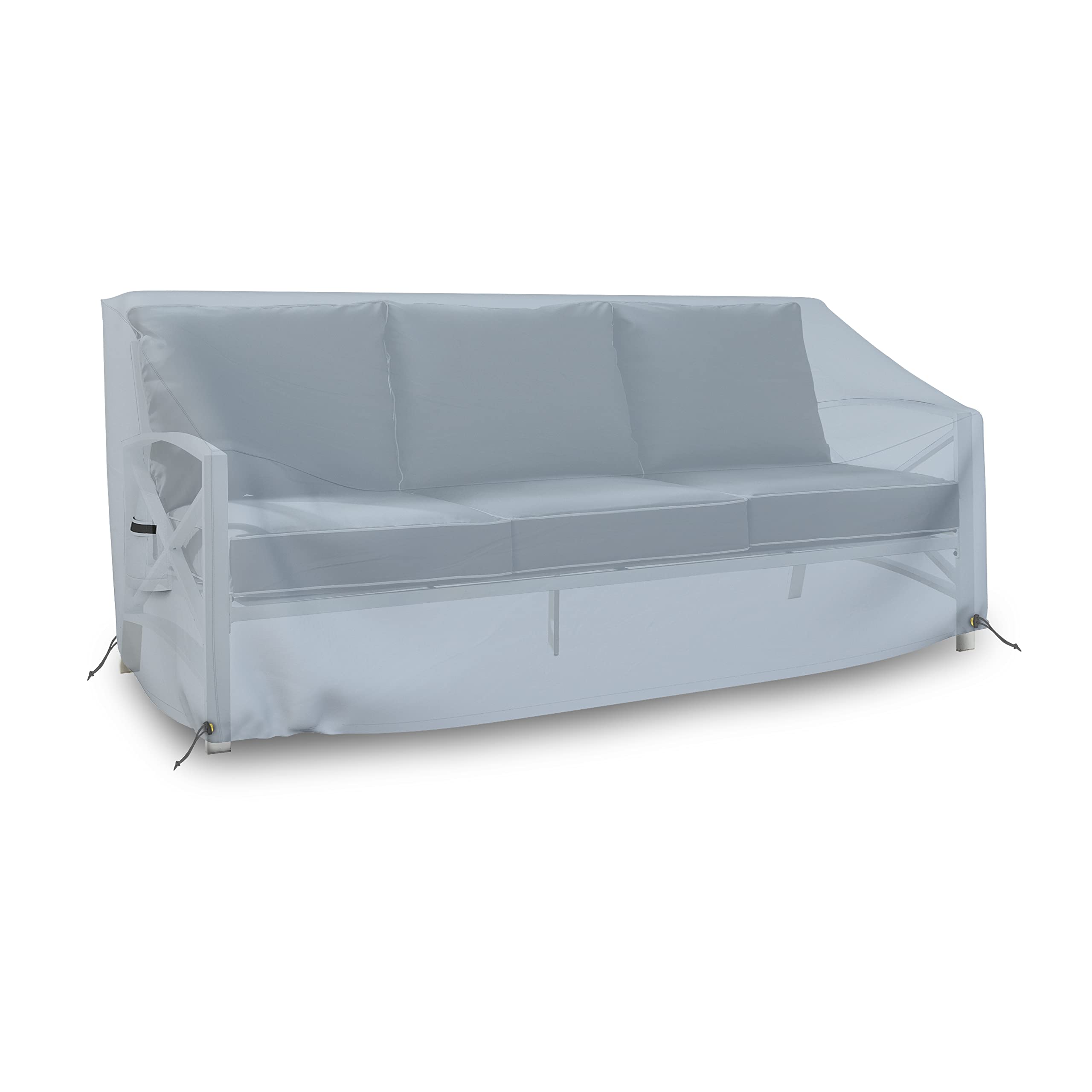 Covers & all Outdoor Loveseat Sofa Cover, Heavy Duty 18 Oz Waterproof UV & Weather Resistant Patio Furniture Bench Cover, with Air Vents & Drawstrings (104"L x 33"W x 31"H x 15"FH, Grey) - Image 5