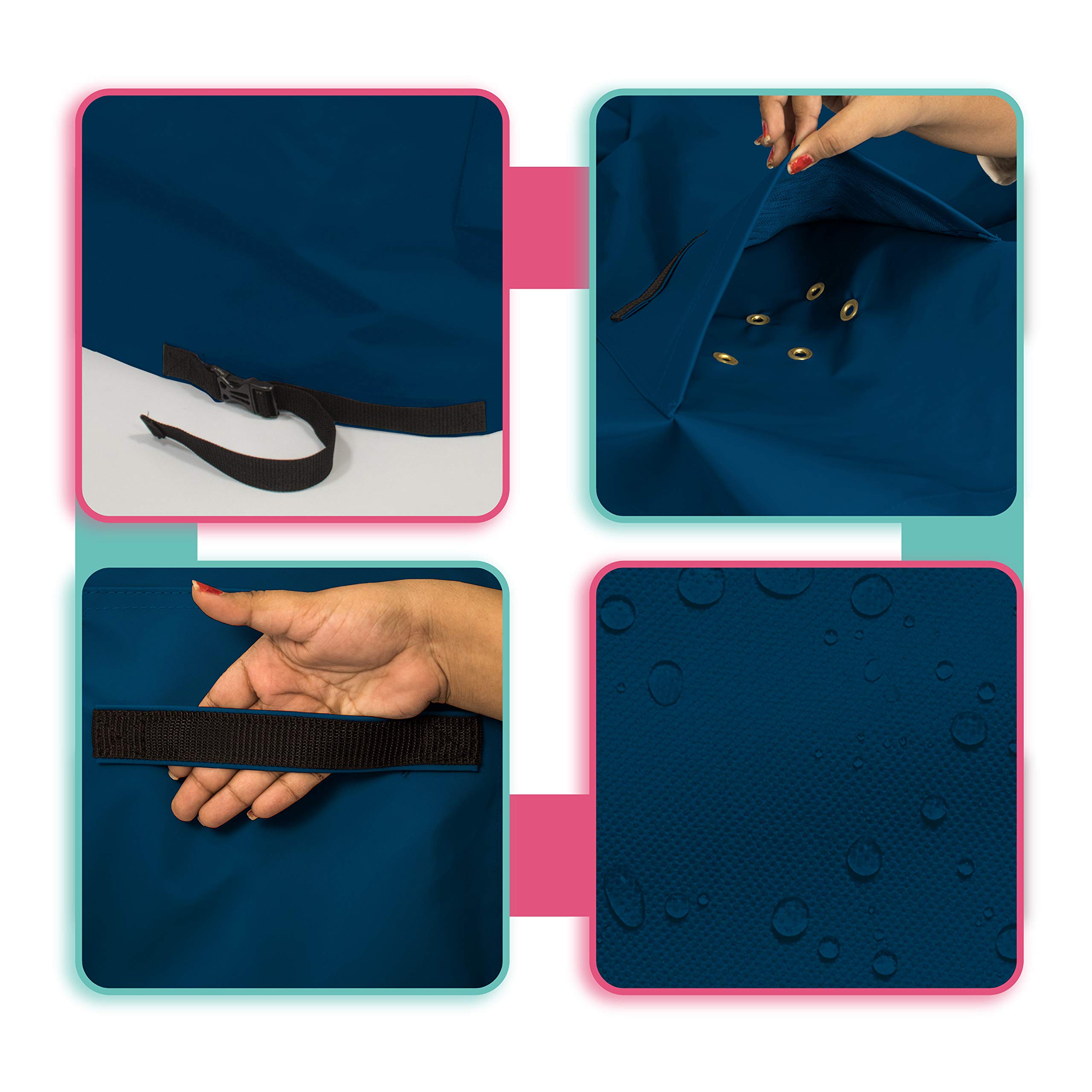 Covers & all Ping Pong Table Cover for Indoor / Outdoor - Waterproof & UV Resistant Table Tennis Cover 12 Oz PVC Heavy Duty Fabric with Air Pockets & Drawstring for Snug Fit (Blue) - Image 7