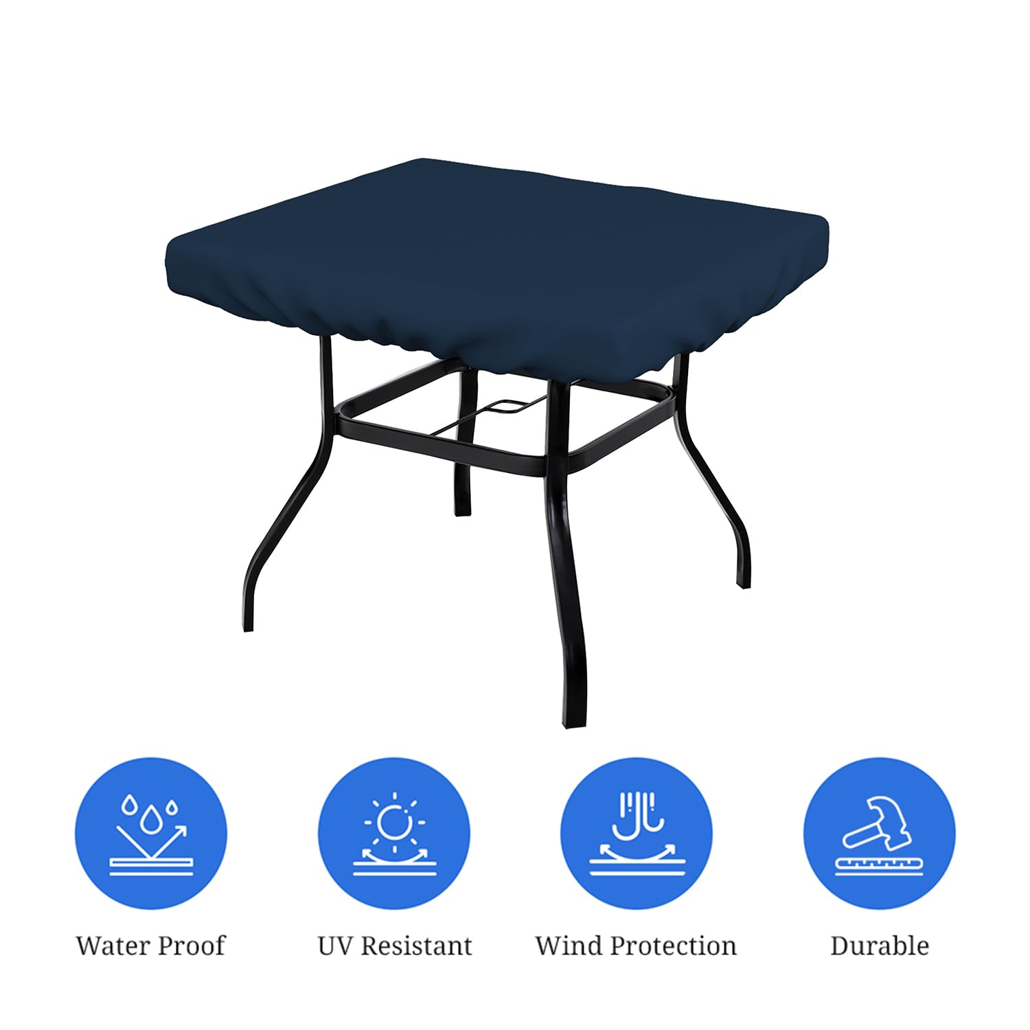 Covers & All Square Table Top Cover, 12 Oz Waterproof UV & Weather Resistant Patio Table Cover, Outdoor Table Cover for Patio Outdoor Furniture & Coffee Table (42" L x 42" W x 6" H, Blue) - Image 3