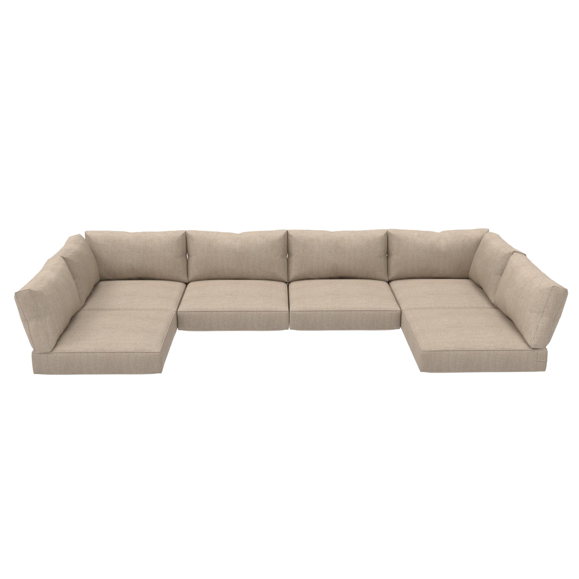 Covers & All Sunbrella Outdoor Cushions for Patio Conversation Set, Premium 5" High-Density, Water and Fade Resistant 14-Piece Patio Furniture Cushion Set for 6-Seat Outdoor Sectional Sofa - Image 6