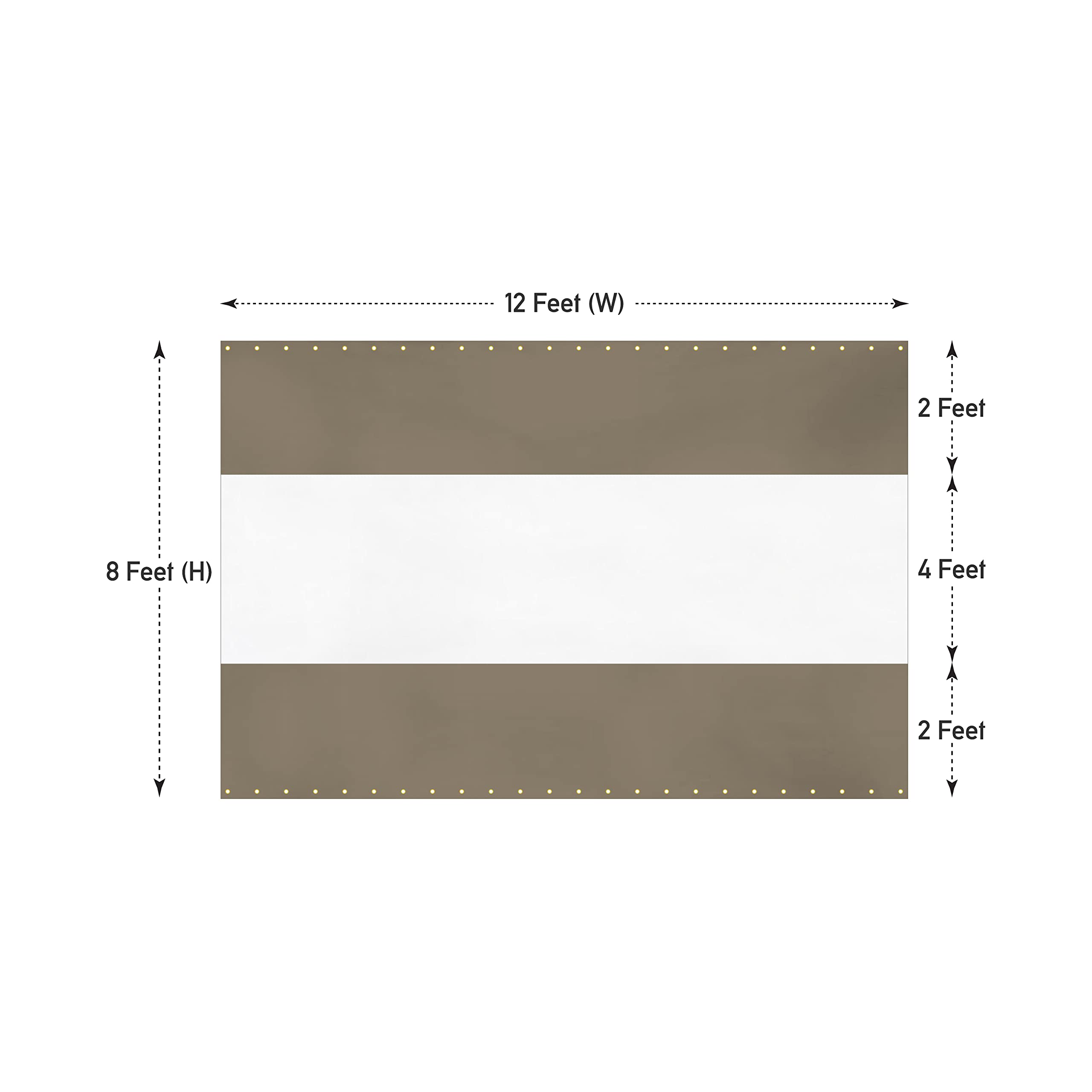 Covers & All Vinyl Outdoor Curtains for Patio Waterproof – 12 oz Outdoor Clear Panel Curtains, Gazebo Curtains with Brass Grommets for Pergola, Porch & Patio Walls for Winter (8 x 12 ft, Beige) - Image 3